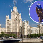 На сталинской высотке в Москве вандалы вывесили флаг Украины